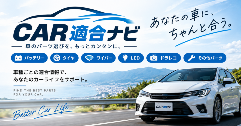 CAR適合ナビのロゴと車種別パーツ適合情報を案内するバナー